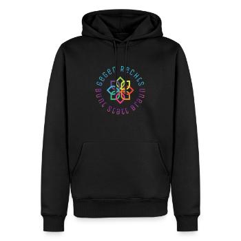 Gegen Rechts - Bunt statt Braun - Männer Premium Bio Hoodie - Schwarz - Vorne - Nico (187cm)