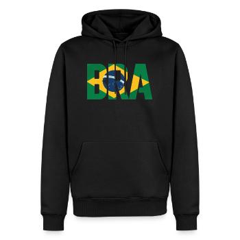 Brazilien - Männer Premium Bio Hoodie - Schwarz - Vorne - Nico (187cm)