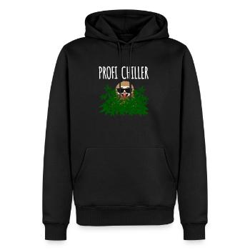 Profi Chiller Faultier Cannabis - Männer Premium Bio Hoodie - Schwarz - Vorne - Nico (187cm)
