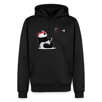 Badminton Panda Drôle Sweet Sport Humour Badminton - Sweat à capuche Premium bio Homme - noir - Devant - Nico (187cm)