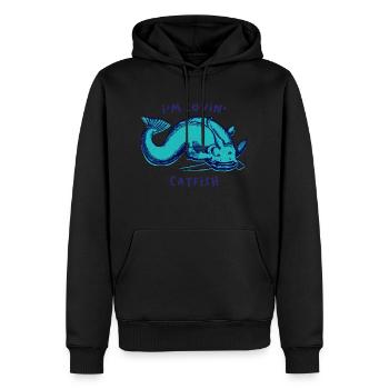 I'm Lovin' Catfish - Men’s Premium Organic Hoodie - black - Front - Nico (187cm)