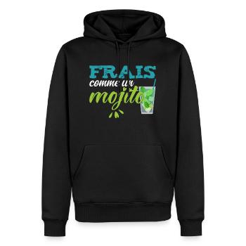 Mojito Morito Frais Cocktail Vacances Original Tee - Sweat à capuche Premium bio Homme - noir - Devant - Nico (187cm)