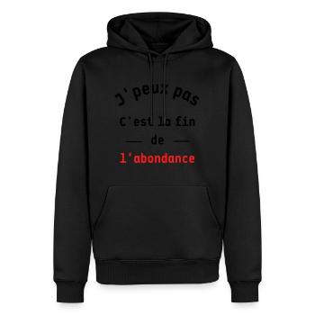 Ich kann nicht, es ist das Ende des Überflusses - Männer Premium Bio Hoodie - Schwarz - Vorne - Nico (187cm)