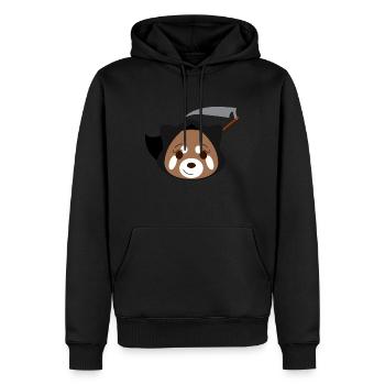 Panda roux déguisé en faucheuse pour Halloween - Sweat à capuche Premium bio Homme - noir - Devant - Nico (187cm)