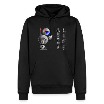 Robot Life - Men’s Premium Organic Hoodie - black - Front - Nico (187cm)