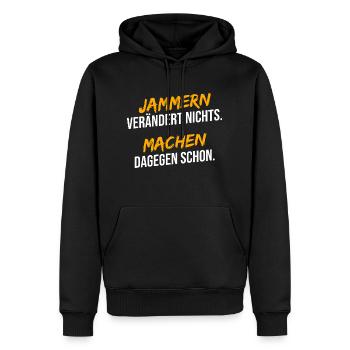 Jammern machen dagegen schon - Männer Premium Bio Hoodie - Schwarz - Vorne - Nico (187cm)