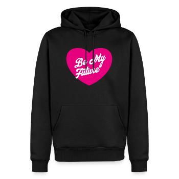 Sei meine Zukunft - Herz zum Valentinstag - Männer Premium Bio Hoodie - Schwarz - Vorne - Nico (187cm)