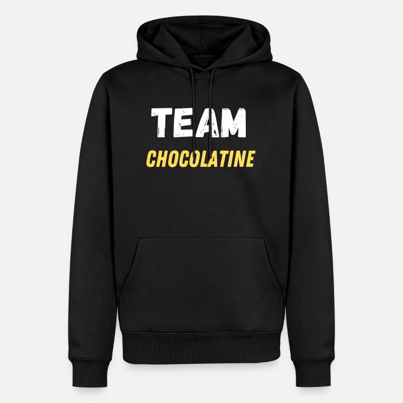 team chocolatine - Sweat à capuche Premium bio Homme - noir