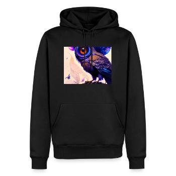 Owl - Men’s Premium Organic Hoodie - black - Front - Nico (187cm)