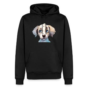 Hund Wasserfarben Zeichnung - Männer Premium Bio Hoodie - Schwarz - Vorne - Nico (187cm)
