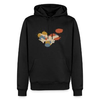 Flugzeug Pilot Retro - Männer Premium Bio Hoodie - Schwarz - Vorne - Nico (187cm)