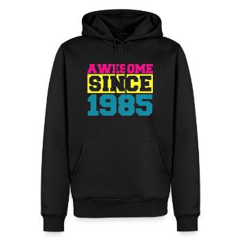 Awesome since 1985. Funny gift men women birthday - Sweat à capuche Premium bio Homme - noir - Devant - Nico (187cm)