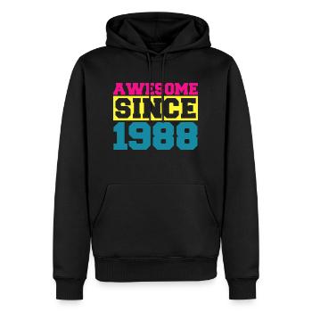 Awesome since 1988. Funny gift men women birthday - Sweat à capuche Premium bio Homme - noir - Devant - Nico (187cm)