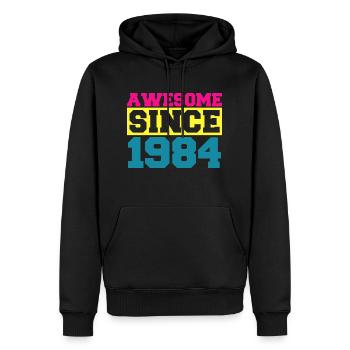 Awesome since 1984. Funny gift men women birthday - Sweat à capuche Premium bio Homme - noir - Devant - Nico (187cm)