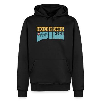 Hochkönig Randonnée pédestre via ferrata Finisher - Sweat à capuche Premium bio Homme - noir - Devant - Nico (187cm)