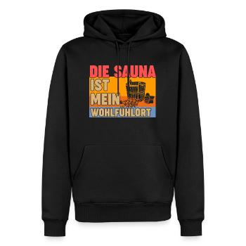 Wellness Saunagänger Saunieren Saunierer Sauna - Männer Premium Bio Hoodie - Schwarz - Vorne - Nico (187cm)
