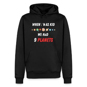 When I Was A Kid We Had 9 Planets - Men’s Premium Organic Hoodie - black - Front - Nico (187cm)