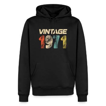 Vintage 1971 Retro - Best-seller - Sweat à capuche Premium bio Homme - noir - Devant - Nico (187cm)
