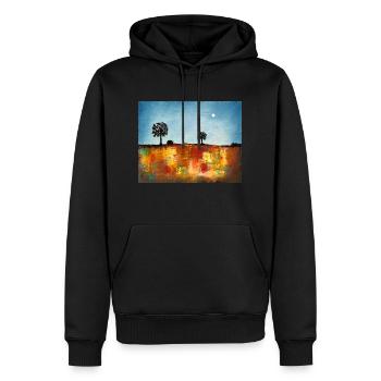 Landschaft Abstrakt - Six - Männer Premium Bio Hoodie - Schwarz - Vorne - Nico (187cm)