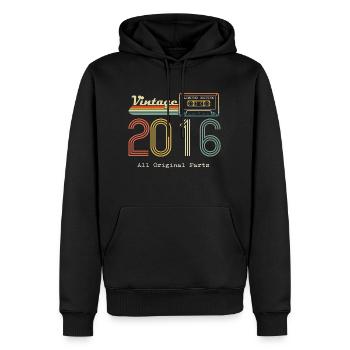 2016 Original 2016 Vintage Vintage Retro anniversa - Men’s Premium Organic Hoodie - black - Front - Nico (187cm)