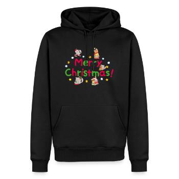 MERRY CHRISM'S TO ALL - Männer Premium Bio Hoodie - Schwarz - Vorne - Nico (187cm)