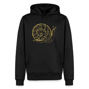 Schnecke - Männer Premium Bio Hoodie - Schwarz - Vorne - Nico (187cm)