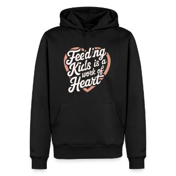 Feeding Kids Is A Work Of Heart 8 - Männer Premium Bio Hoodie - Schwarz - Vorne - Nico (187cm)
