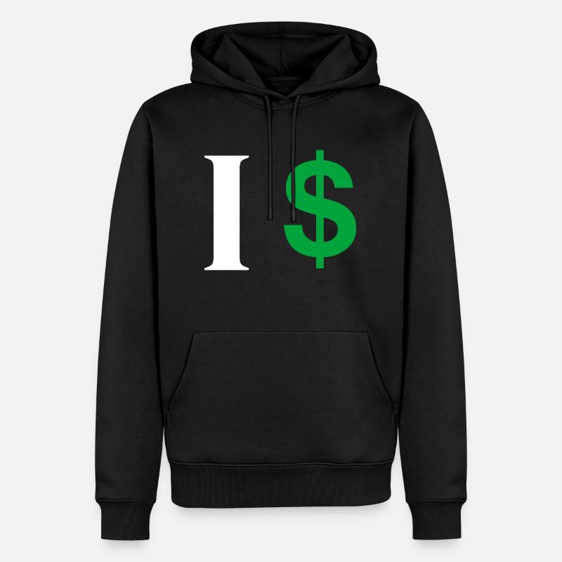 Buchstabe i Dollar - Männer Premium Bio Hoodie - Schwarz