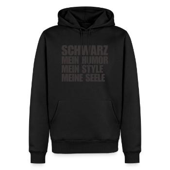 Black My Humor My Soul My Style Saying - Men’s Premium Organic Hoodie - black - Front - Nico (187cm)