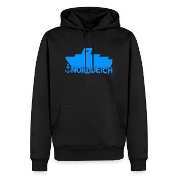 Fähre Norddeich Logo - Männer Premium Bio Hoodie - Schwarz - Vorne - Nico (187cm)