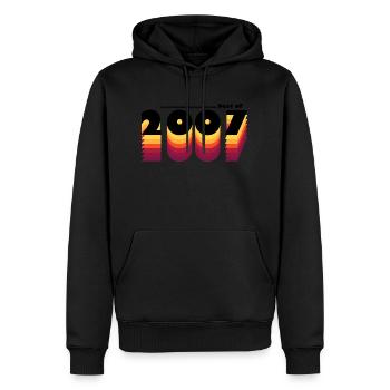 Le meilleur de l’année 2007 - Fêtez vos 18 ans avec le millésime - Sweat à capuche Premium bio Homme - noir - Devant - Nico (187cm)