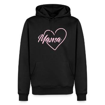 Mama Liebe - Männer Premium Bio Hoodie - Schwarz - Vorne - Nico (187cm)