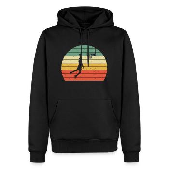 Basketball Vintage Retro Dunk - Men’s Premium Organic Hoodie - black - Front - Nico (187cm)