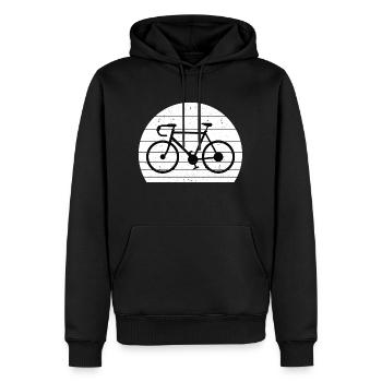 Vélo rétro - Sweat à capuche Premium bio Homme - noir - Devant - Nico (187cm)