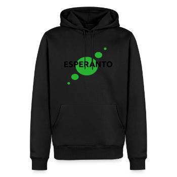 Esperanto cinq cercles pour symbole 5 continents - Sweat à capuche Premium bio Homme - noir - Devant - Nico (187cm)