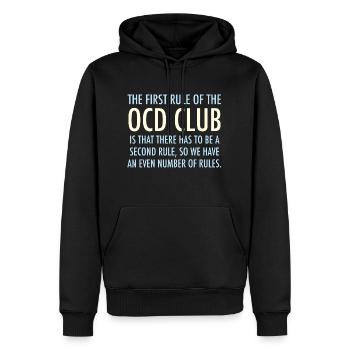 OCD Club - Men’s Premium Organic Hoodie - black - Front - Nico (187cm)