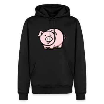 Pig / Pig - Men’s Premium Organic Hoodie - black - Front - Nico (187cm)