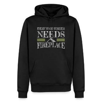 tools wood love humor carpenter joke woodworking - Männer Premium Bio Hoodie - Schwarz - Vorne - Nico (187cm)