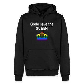 Gode Save The Guine - Sweat à capuche Premium bio Homme - noir - Devant - Nico (187cm)