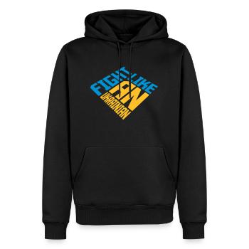 fight like ukrainians Zitat - Männer Premium Bio Hoodie - Schwarz - Vorne - Nico (187cm)