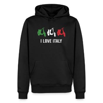 Scooter Scooter Scooter Rider Italie - Sweat à capuche Premium bio Homme - noir - Devant - Nico (187cm)