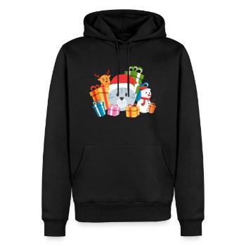 Christmas Cat Present - Männer Premium Bio Hoodie - Schwarz - Vorne - Nico (187cm)