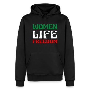Liberté de vie des femmes - Femmes iraniennes mignonnes - Sweat à capuche Premium bio Homme - noir - Devant - Nico (187cm)