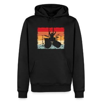 Schlagzeuger Geschenk - Da Vinci - Rock and Metal - Männer Premium Bio Hoodie - Schwarz - Vorne - Nico (187cm)
