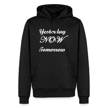 Now Time Heute Morgen Geschenk Geschenkidee Zeit - Männer Premium Bio Hoodie - Schwarz - Vorne - Nico (187cm)