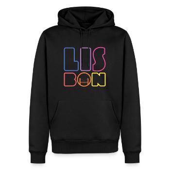 Lisboa Portugal Souvenir portugais Lisbonne - Sweat à capuche Premium bio Homme - noir - Devant - Nico (187cm)