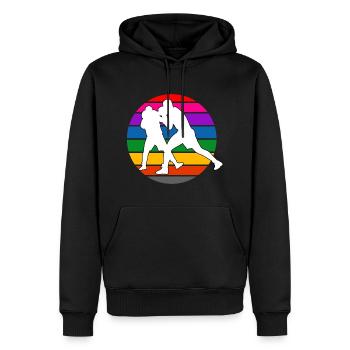 Boxing champion - Sweat à capuche Premium bio Homme - noir - Devant - Nico (187cm)