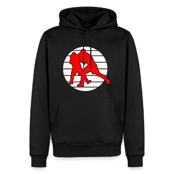 Boxer - Männer Premium Bio Hoodie - Schwarz - Vorne - Nico (187cm)