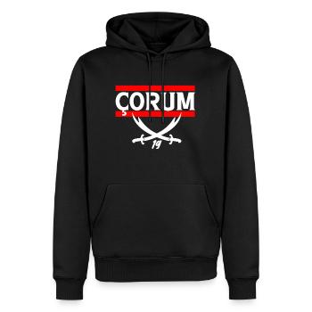 Çorum alevi 19 - Männer Premium Bio Hoodie - Schwarz - Vorne - Nico (187cm)