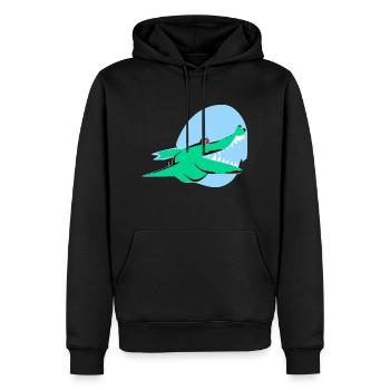 Zoco das Krokodil - Männer Premium Bio Hoodie - Schwarz - Vorne - Nico (187cm)